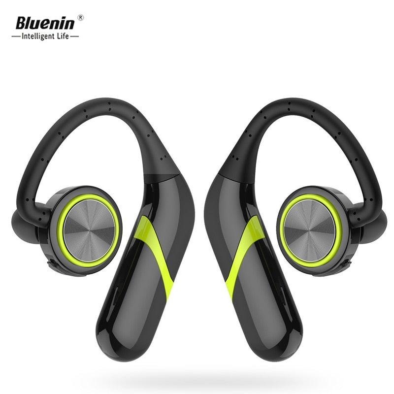 Bluenin TWS True Wireless Earphones Bluetooth Headphone IPX6 Waterproof Stereo Bluetooth Earbuds with Mic Over Ear Headphones