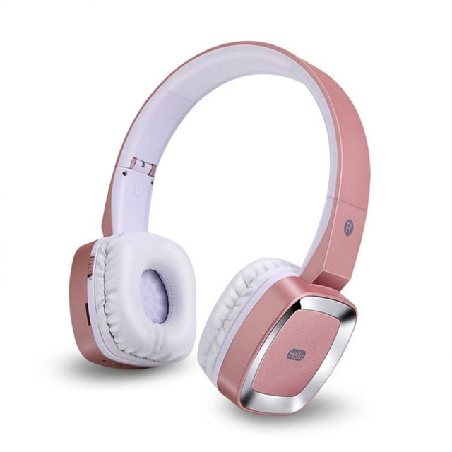 T6 Support TF Card Bluetooth Headphone Sport HIFI Bluetooth Headset Wireless+Wired Stereo Gaming Headphone Pink